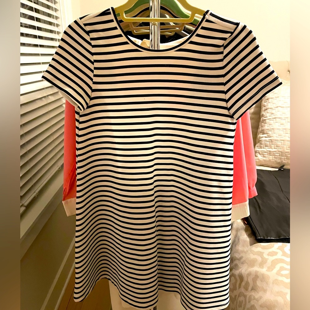 Blue and White Striped Dress